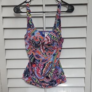 Anne Cole Multicolor Paisley SWIM Top